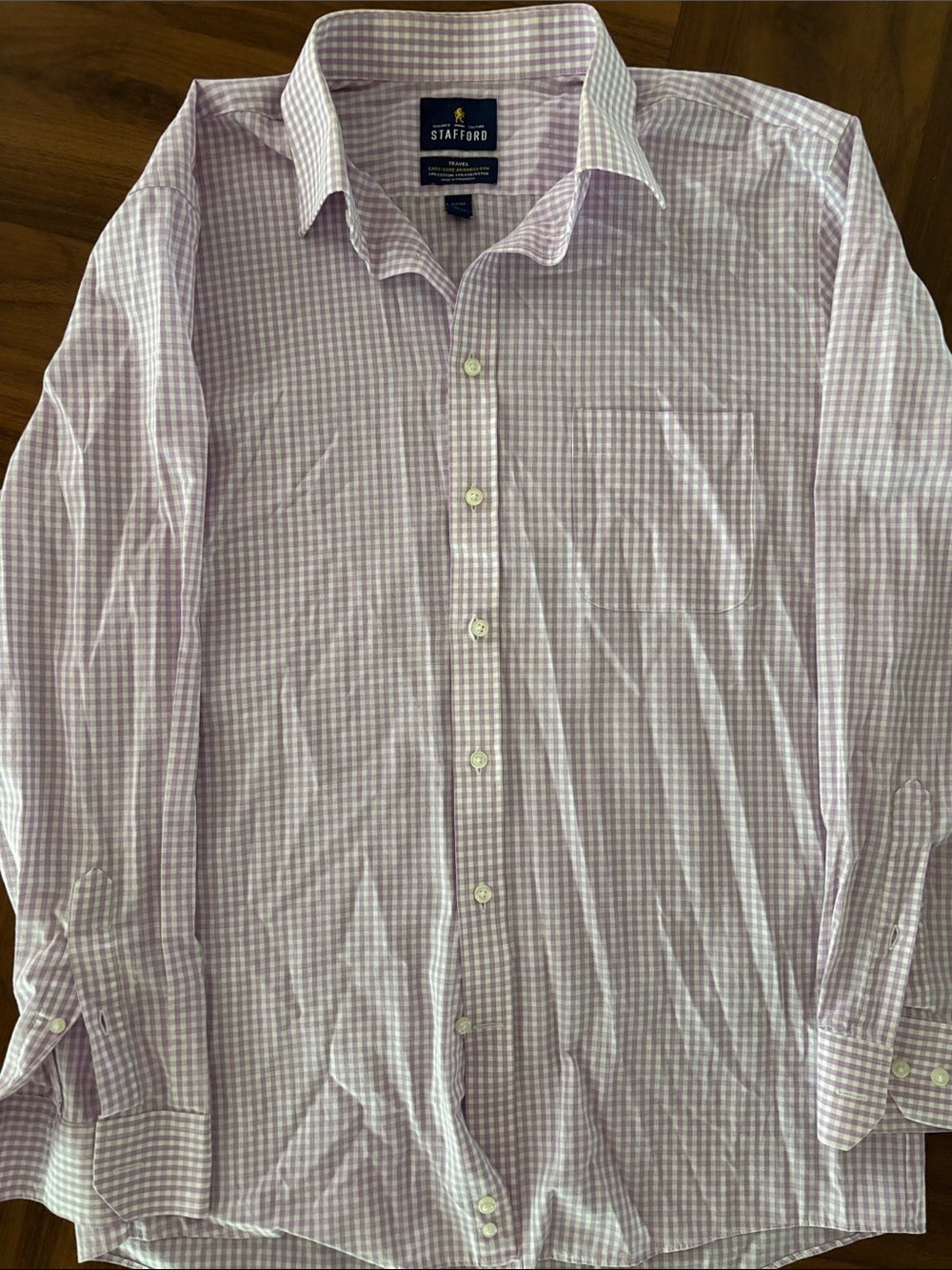Stafford Men’s Lilac Gingham Dress Shirt